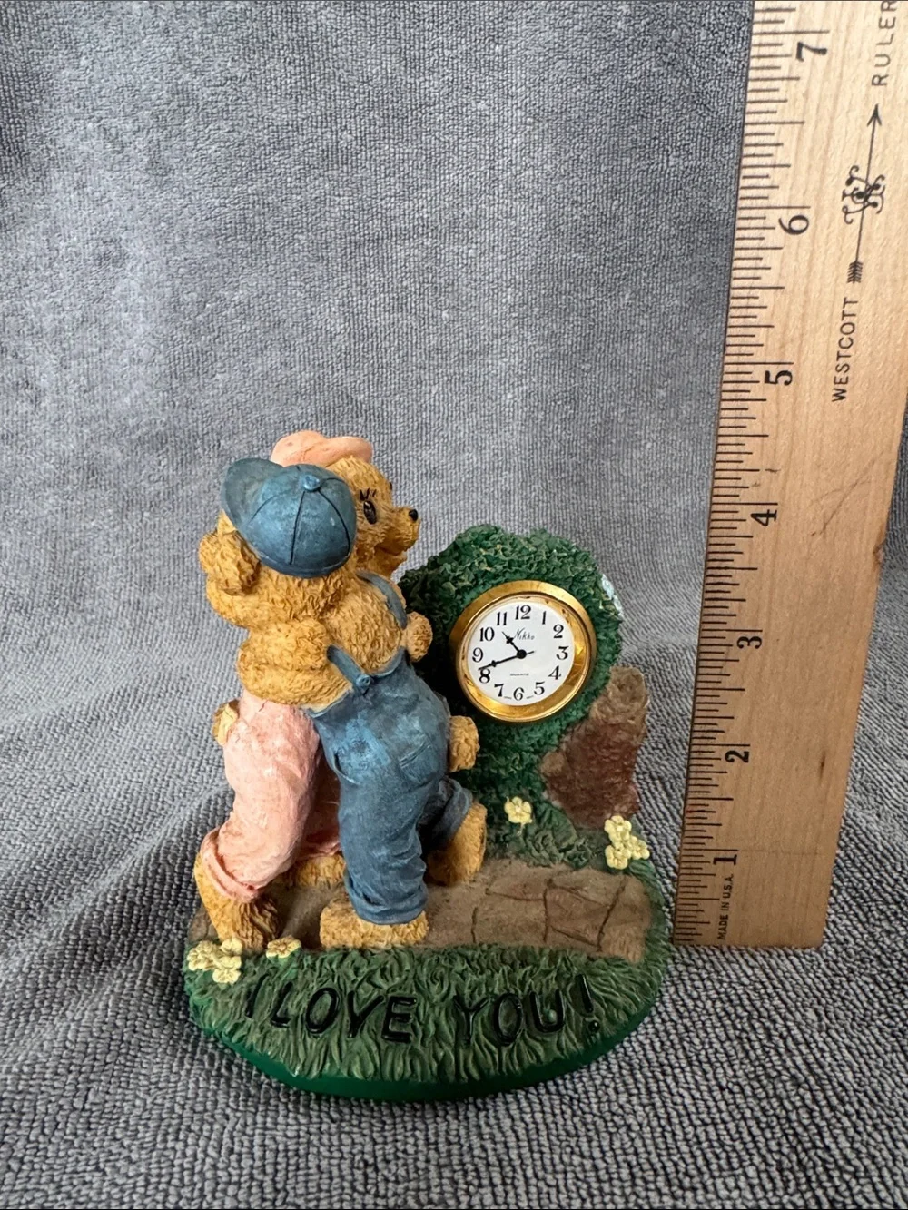 The Country Timepiece Collection “I Love You!”Bear Decorative Desk Accent Clock